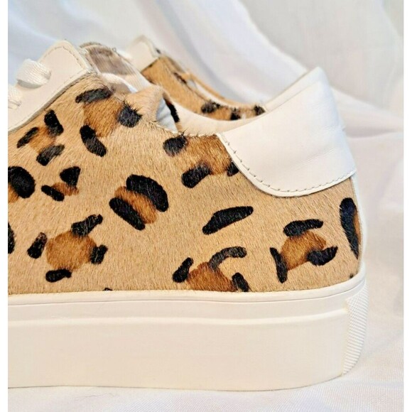 Myra Size 9.5/40 Leopard Hairon Calf Hair Leather Platform Sneaker Low Rise - Picture 8 of 16